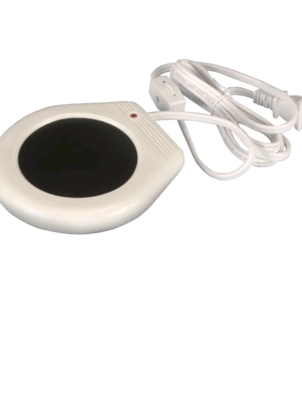 Electric Mug Warmer Plate - White with Black Top Safe Indoor Use